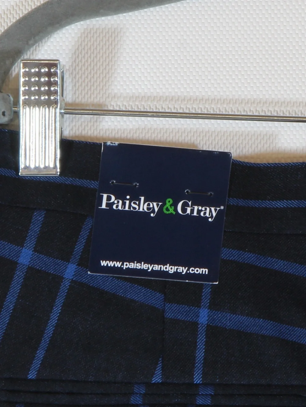 Paisley & Gray Blue Windowpane Slim Fit Dress Pants NWT